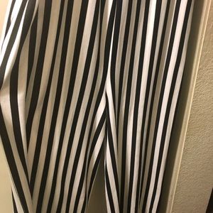 Off the shoulder striped jumpsuit